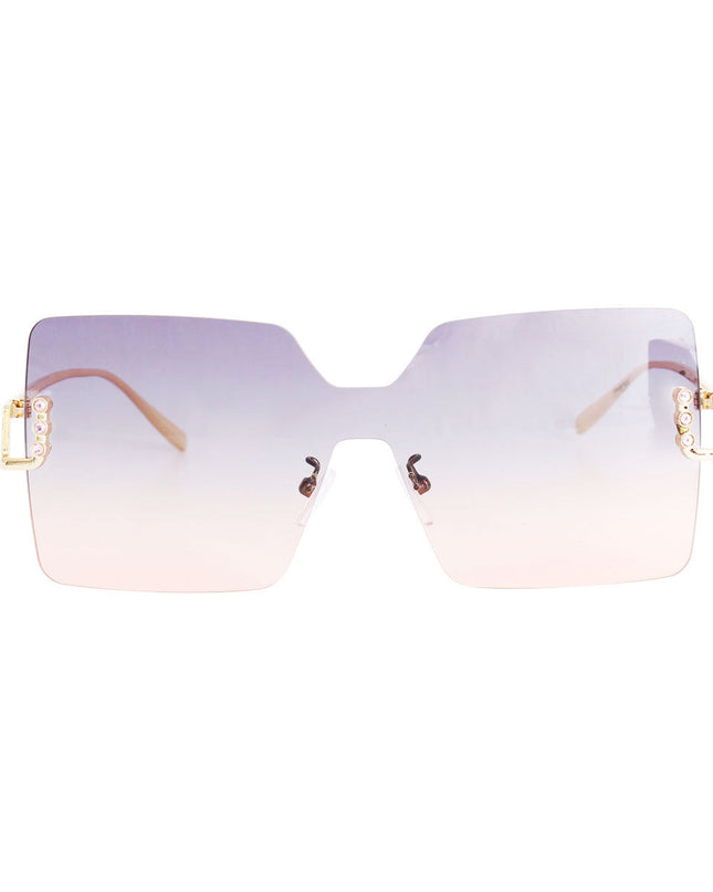 Gray One Piece Square Sunglasses