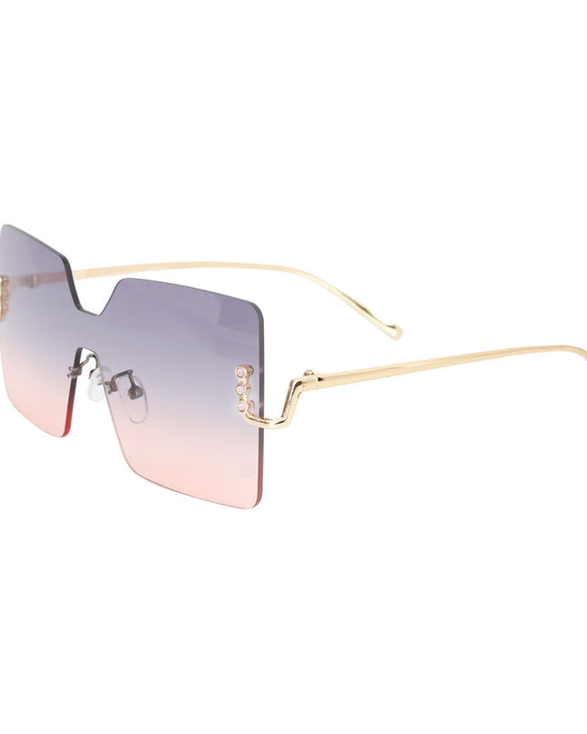 Gray One Piece Square Sunglasses