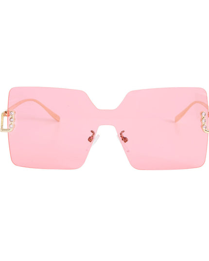 Pink One Piece Square Sunglasses
