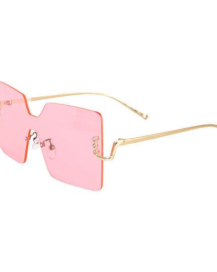 Pink One Piece Square Sunglasses