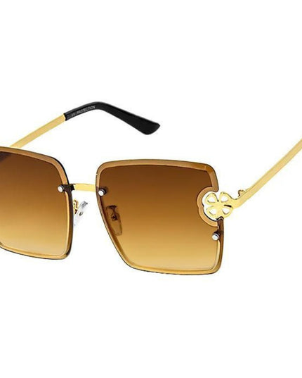 Brown Square Clover Sunglasses