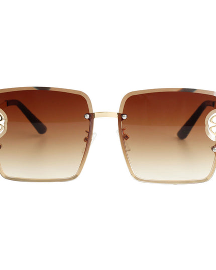 Brown Square Clover Sunglasses