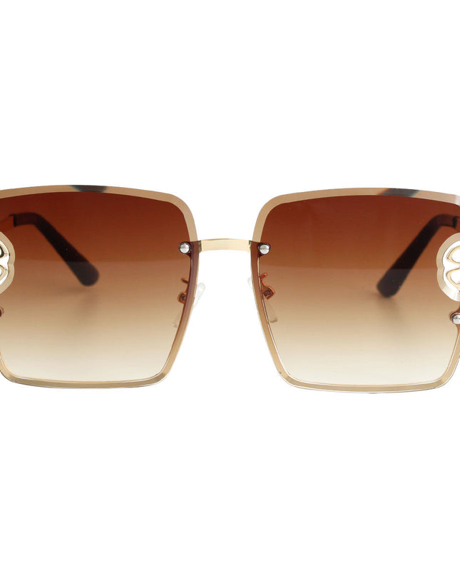 Brown Square Clover Sunglasses