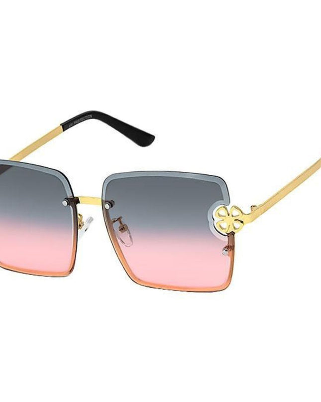 Gray Square Clover Sunglasses
