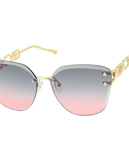 Gray Clover Chain Arm Sunglasses