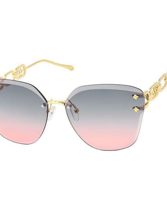 Gray Clover Chain Arm Sunglasses