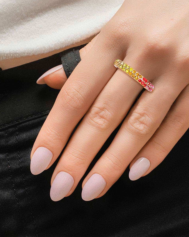 Rainbow Rhinestone Eternity Ring