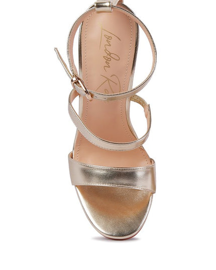 LAWSUIT RHINESTONE BALL HEEL SATIN SANDALS