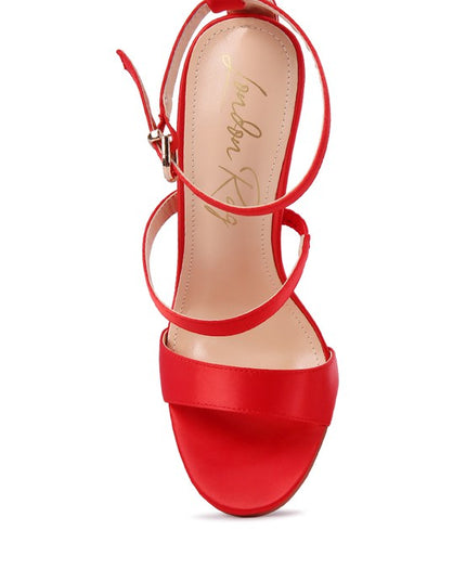 LAWSUIT RHINESTONE BALL HEEL SATIN SANDALS