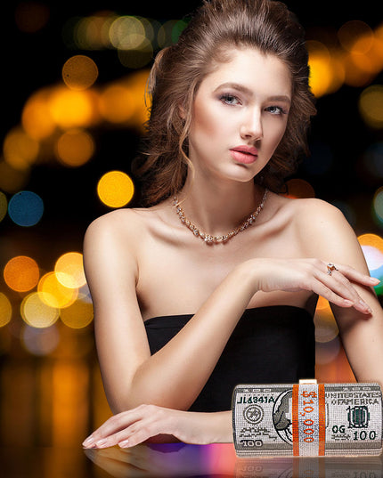 Black Bling Rolled Benjamins Clutch