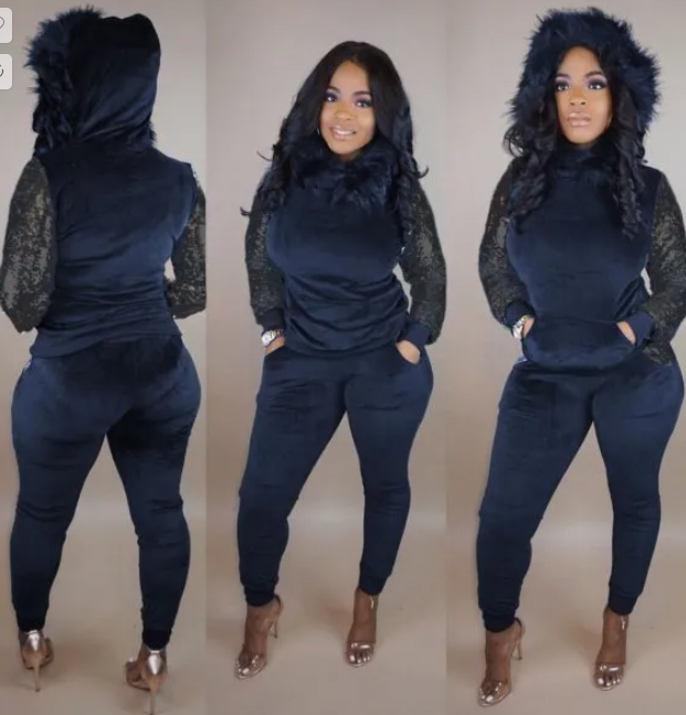 Navy Velvet Set