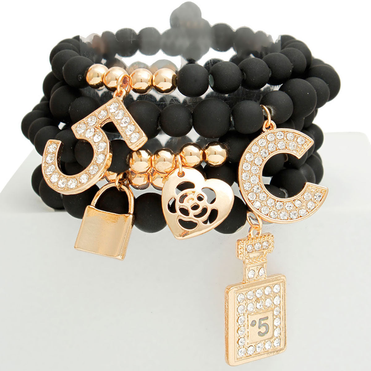 Matte Black Boutique & No.5 Charm Bracelets