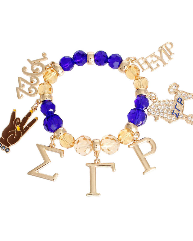 Blue Gold Bead Sigma Bracelet