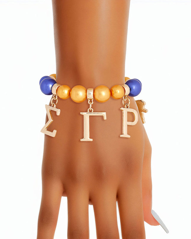 Blue Gold Pearl Sigma Bracelet