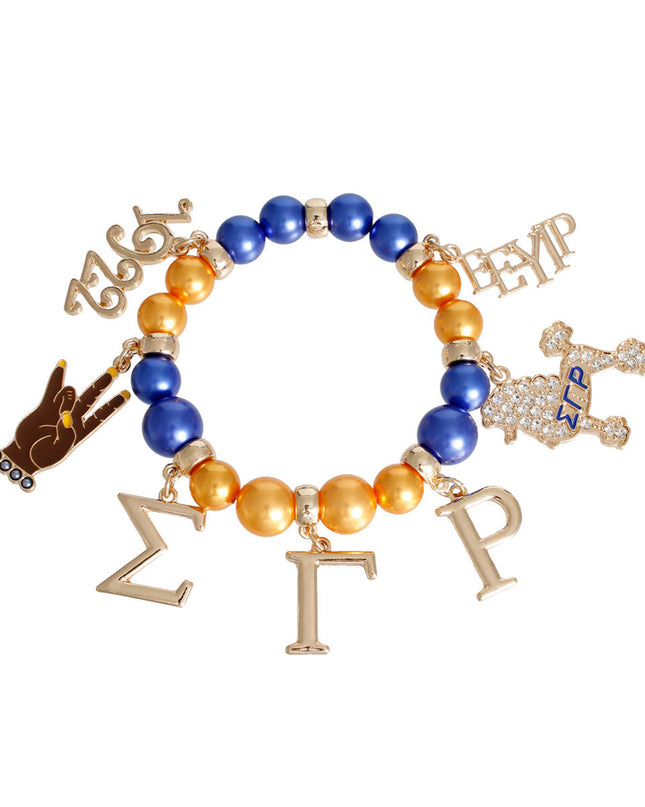 Blue Gold Pearl Sigma Bracelet