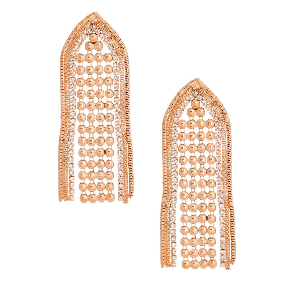 Gold Chainmail Fringe Earrings