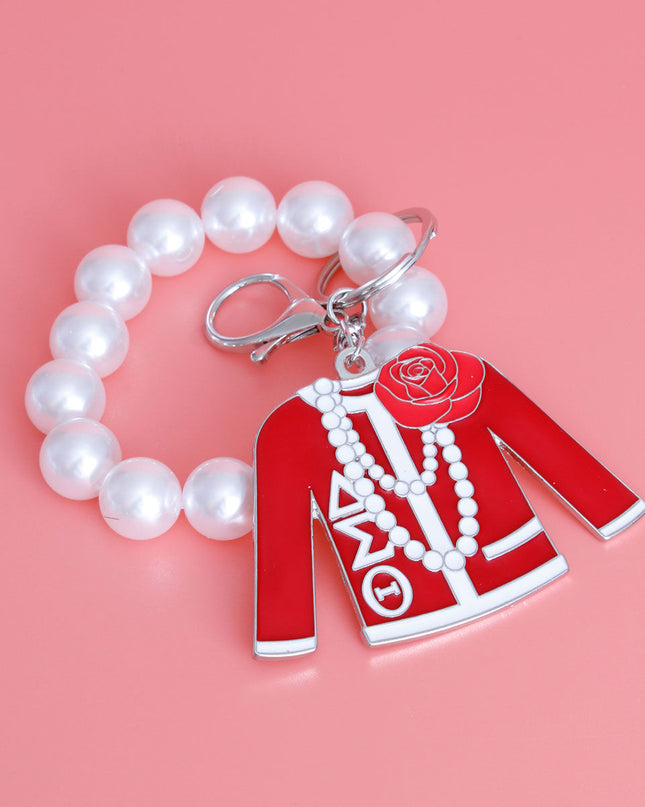 Red and White Sorority Keychain