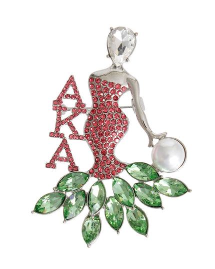 Pink Green Woman Sorority Pin