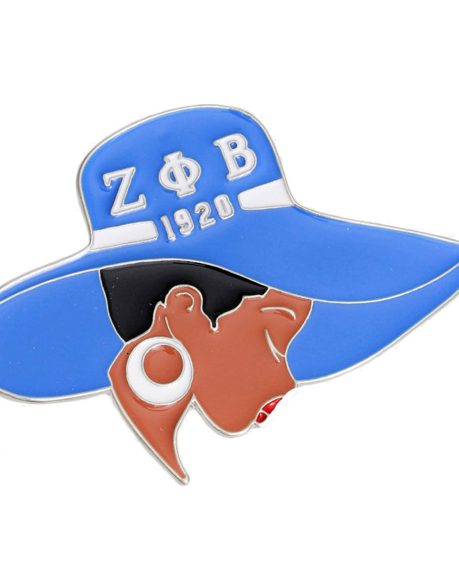 Blue White Greek Letter Hat Pin
