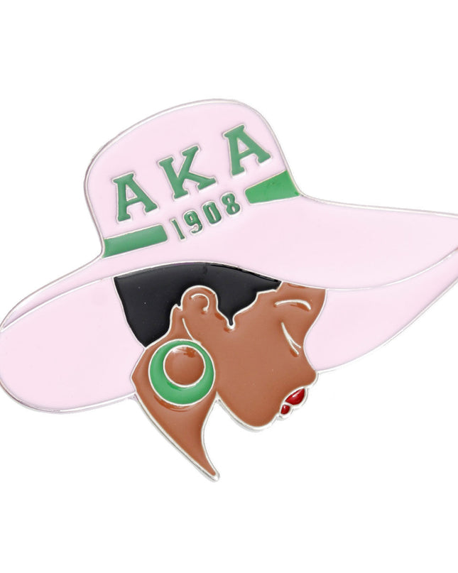 Pink Green Greek Letter Hat Pin