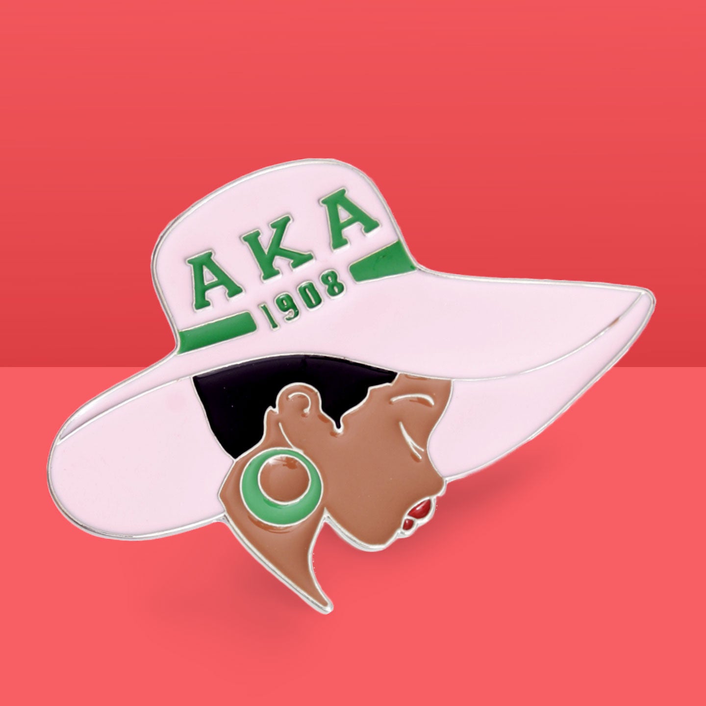 Pink Green Greek Letter Hat Pin