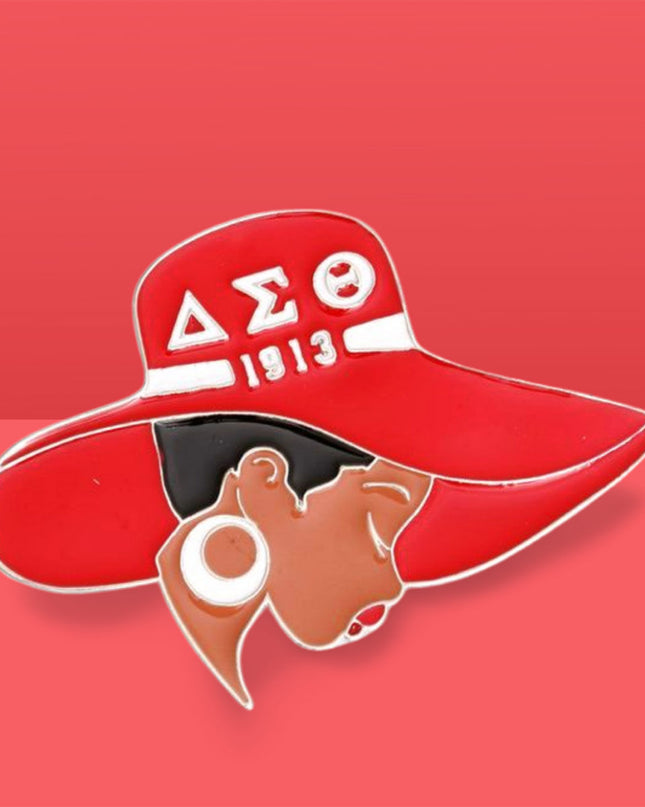 Red White Greek Letter Hat Pin