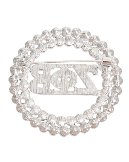 Brooch Blue White Zeta Round Pin for Women