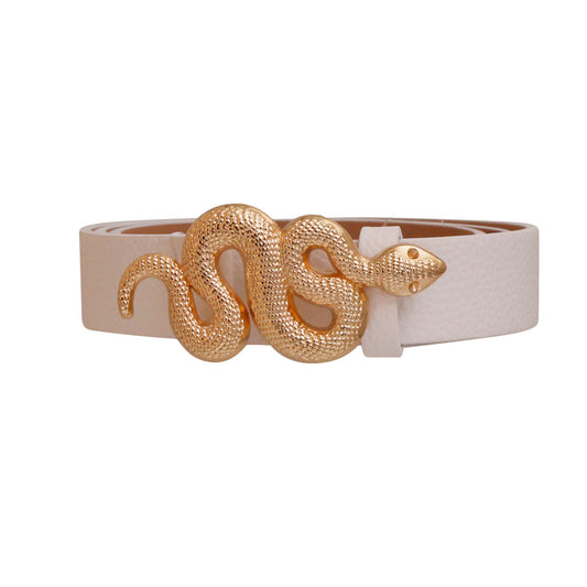 White & Gold Wonder: Snake Belt
