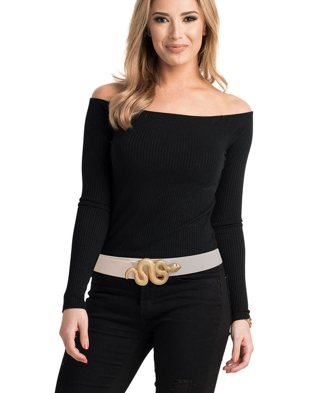 White & Gold Wonder: Snake Belt