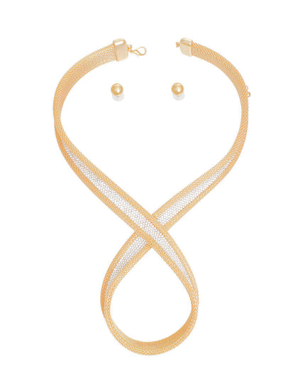 Gold Mesh Infinity Choker Set