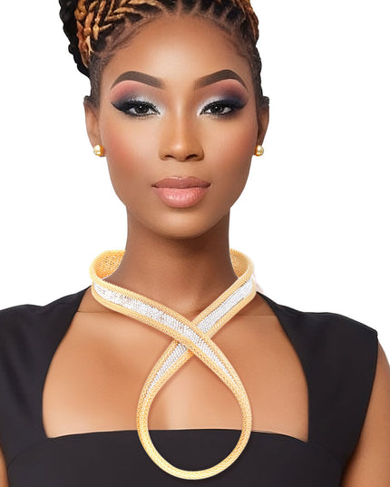 Gold Mesh Infinity Choker Set