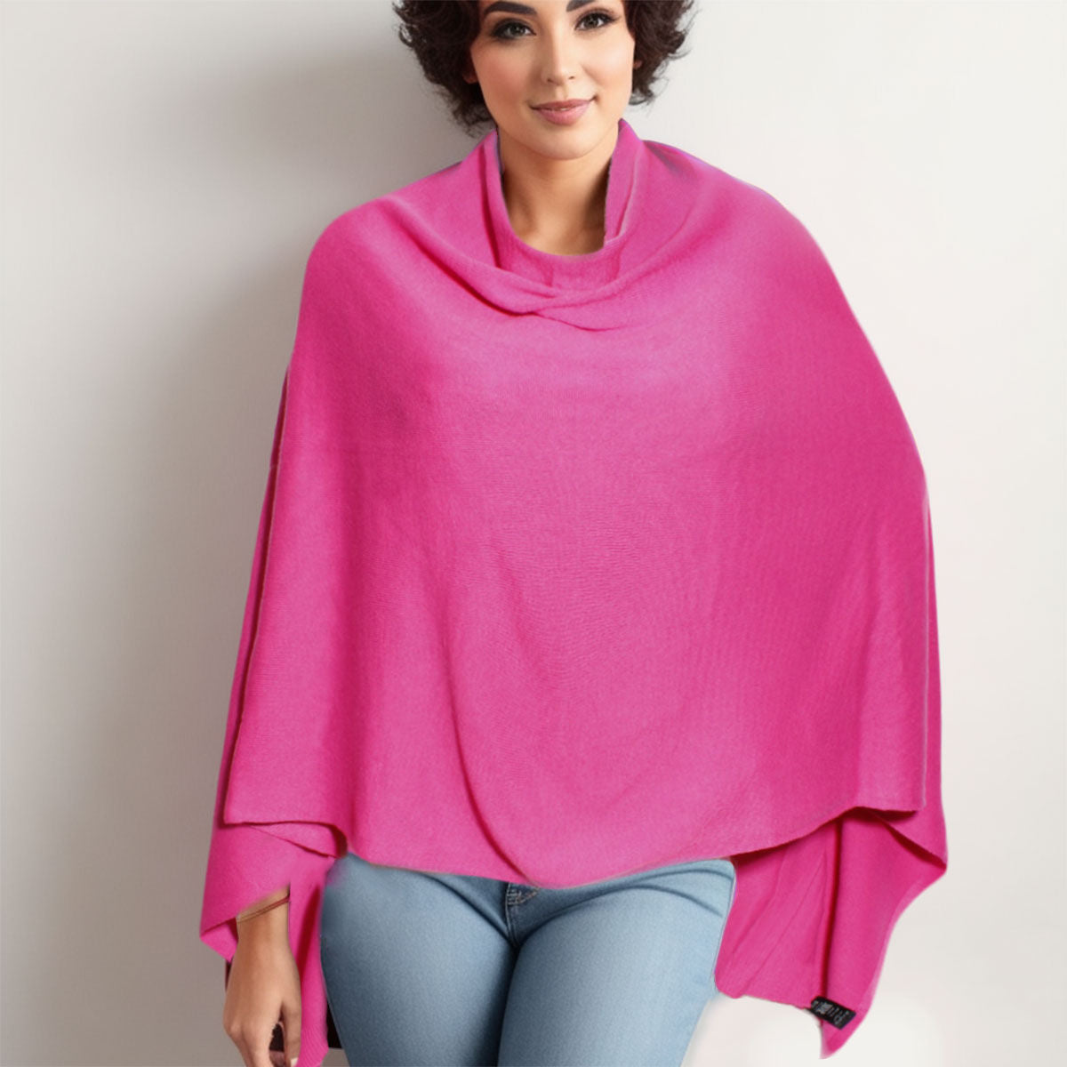 Scarf Poncho Pink Convertible Wrap for Women