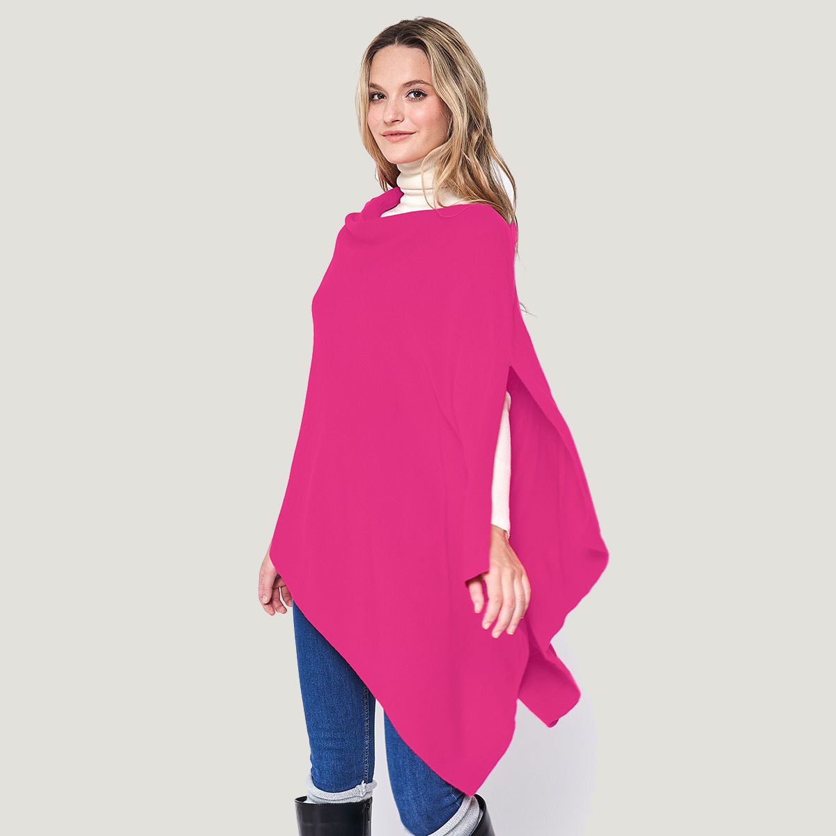 Scarf Poncho Pink Convertible Wrap for Women