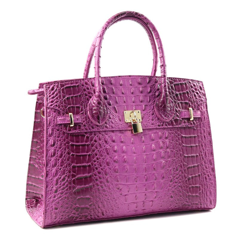 Textured Handbag w/Wallet Purple