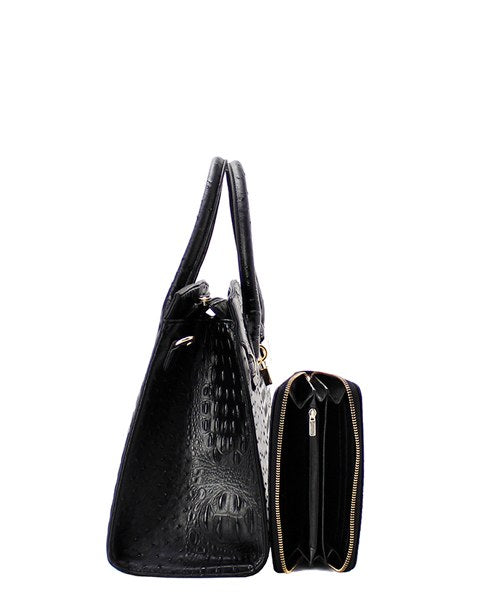 Textured Handbag w/Wallet