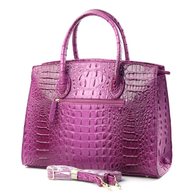 Textured Handbag w/Wallet Purple