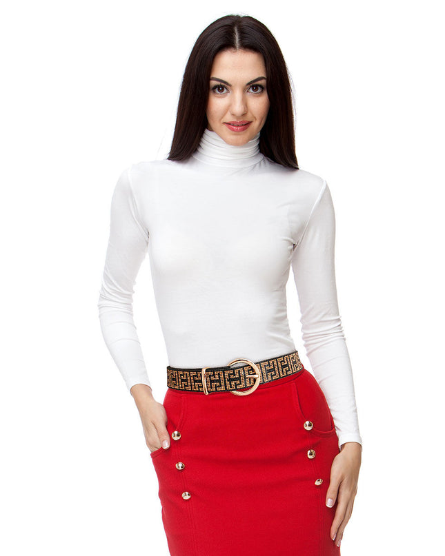 Greek Key Rhinestone Black Belt