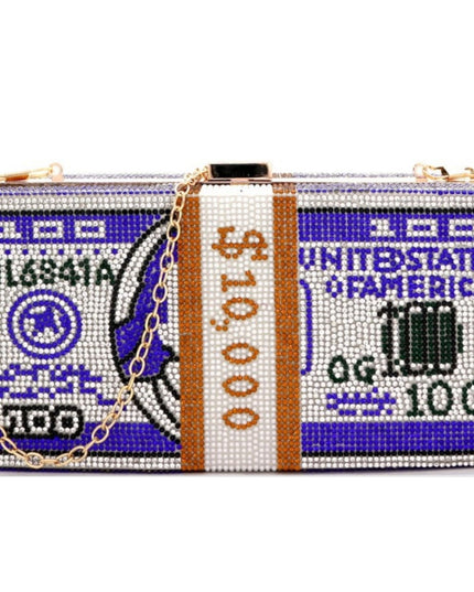 Blue Bling $10K Rectangle Clutch