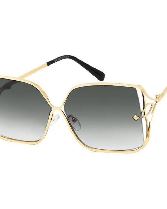 Black Retro Square Sunglasses