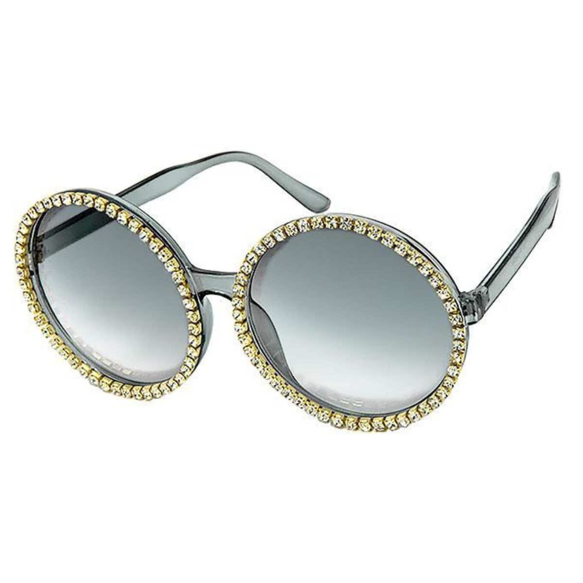 Gray Round Stone Sunglasses